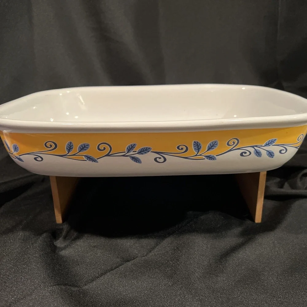 Vtg Corelle Coordinates Casa Flora Stoneware Baking Lasagna Pan Roaster‎ 9